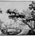 Пейзаж с мостом. 1624 - 203 х 330 мм Перо коричневым тоном, на белой бумаге Лондон Институт Курто Италия