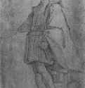 Стоящий юноша в современной одежде. 1615-1617 - 400 х 260 мм Черный мел, сангина, на грунтованной серо-голубым тоном бумаге Генуя Палаццо Россо, Кабинет рисунков Италия