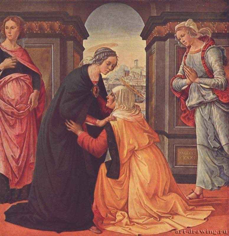 Гирландайо Доменико: Встреча Марии и Елизаветы -  1491 172 x 165 см.
