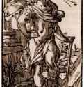 Юноша, опирающийся на палку 1588 - Ксилография кьяроскуро, одна очерковая доска, одна тоновая доска 110 x 63 мм Риксмузеум Амстердам
