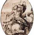 Серия "Античные боги", Нептун. 1590-1591 - Ксилография кьяроскуро, одна очерковая доска, две тоновые доски 349 x 264 мм Принстонский университет, Музей исторического искусства Принстон (Нью-Джерси)