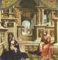 Евангелист Лука пишет образ Богородицы - 1520 *230 x 205 смДеревоВозрождениеНидерланды (Фландрия)Прага. Национальная галереяТрадиция нидерландских романистов