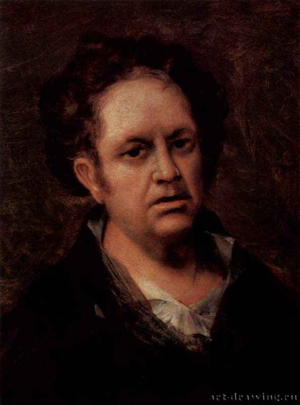 Автопортрет - 1815 *46 x 35 смХолст, маслоРококо, классицизм, реализмИспанияМадрид. ПрадоНаписана в загородном доме художника "Ла Кинта дель Сордо", первоначально фреска, затем перенесенная на холст