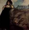 Серия "pinturas negras" ("мрачных картин"). Женщина из народа в нарядном платье - 1821-1823147 x 438 смХолст, маслоРококо, классицизм, реализмИспанияМадрид. ПрадоНаписана в загородном доме художника 'Ла Кинта дель Сордо', первоначально фреска, затем перенесенная на холст