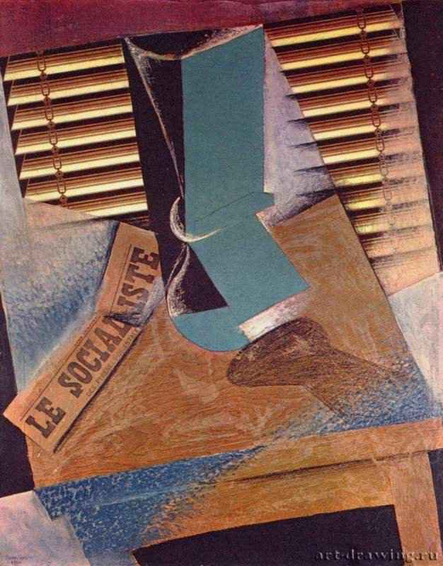 Жалюзи - 191492 x 72,5 смХолст, коллаж, прорисованный меломКубизмИспанияЛондон. Галерея Тейт