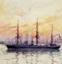 Крейсер 1 ранга "Рында" 1892 - Бумага, акварель. 34 x 50. Россия.
