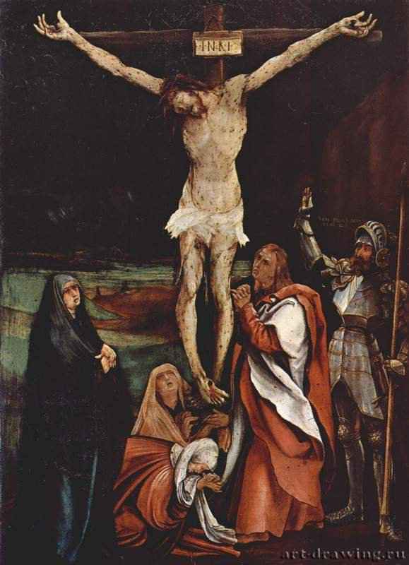 Распятие. Христос на кресте, две Марии, евангелист Иоанн и св. Лонгин - 1500-150873 x 52,5 смДерево, маслоВозрождениеГерманияБазель. Художественный музейПредположительно часть диптиха