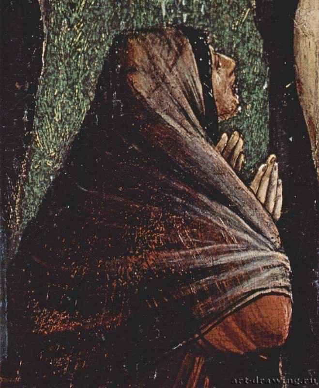 Малое распятие. Христос на кресте, две Марии и Иоанн. Фрагмент. Мария Магдалина - 1502 *Дерево, маслоВозрождениеГерманияВашингтон. Национальная картинная галерея