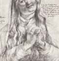 Пожилая женщина со сцепленными кистями рук. 1515 - 377 х 236 мм. Черный мел на бумаге. Оксфорд. Музей Эшмолеан, Отдел гравюры и рисунка. Германия.