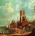 Каприччо. Аркада перед городом с башнями. 1750 - 122 x 178 см. Холст, масло. Венецианский стиль 18 века. Италия. Вашингтон. Национальная картинная галерея.