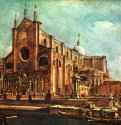 Площадь перед Санти Джованни э Паоло в Венеции. 1755-1760 - 72 x 120 см. Холст, масло. Венецианский стиль 18 века. Италия. Париж. Лувр.