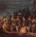 Три турецкие пары танцуют перед огнем. 1742-1743 - 46 x 64 смХолст, маслоРококоИталияЧастное собраниеЦикл первоначально состоял из 43 картин, заказчик - маршал Иоганн Маттиас фон дер Шуленбург