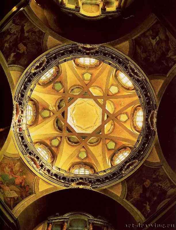 Пресвитерий церкви Сан Лоренцо в Турине. Свод - Турин. Италия.