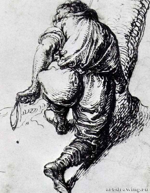 Птицелов. 1600-1605 - Перо коричневым тоном, на серой бумаге 165 x 130 мм Музей Бойманс ван Бейнинген Роттердам