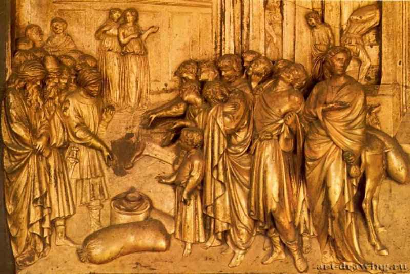 Врата рая. Обнаружение посланными Иосифа золотой чаши у Вениамина. 1425 - Флоренция. Баптистерий.
