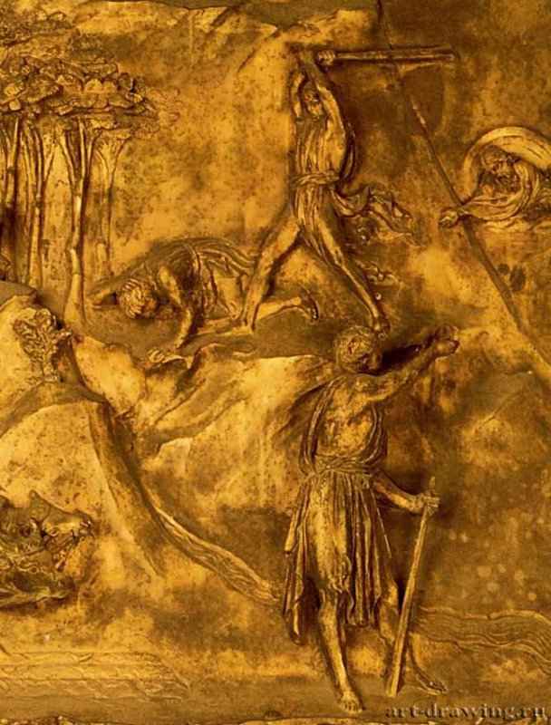 Врата рая. Каин убивает Авеля. 1425 - Флоренция. Баптистерий.