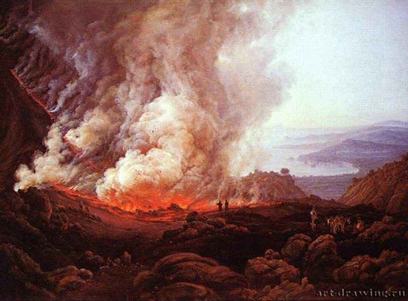 Даль Юхан Кристиан Клаусен: Извержение Везувия - 1826. Романтизм. Норвегия.