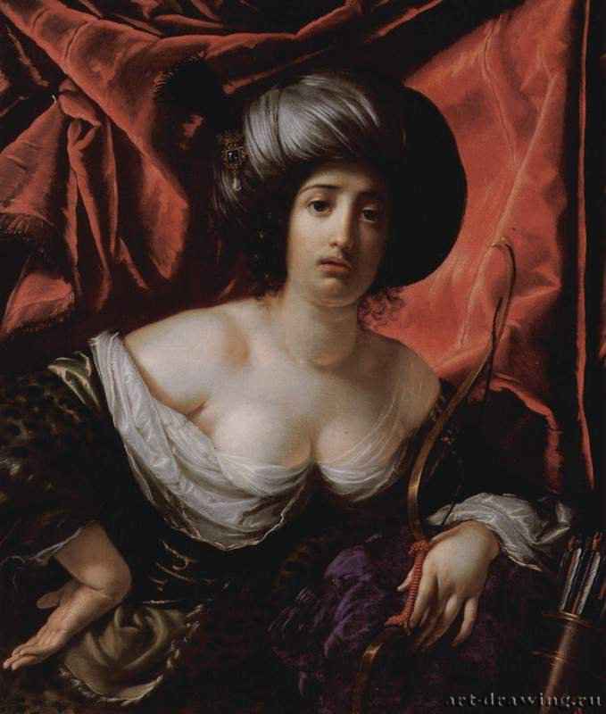 Портрет дамы в костюме Дианы. 1639 - 97 x 82,5 см. Холст, масло. Барокко. Италия. Копенгаген. Королевское собрание живописи и скульптуры.