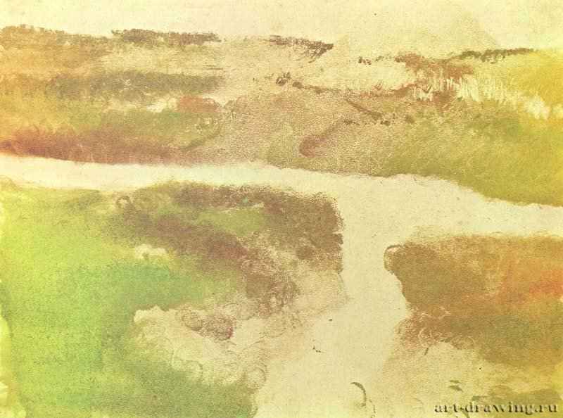 Горный пейзаж. 1890-1893 - 304 х 400 мм Цветная монотипия Нью-Йорк. Собрание Тоу Франция