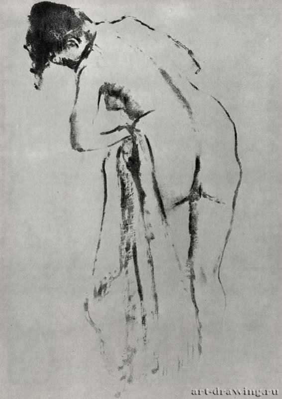 Стоящая обнаженная за туалетом, фигура со спины. 1891 - 449 х 319 мм Литография Лондон. Британский музей, Отдел гравюры и рисунка Франция