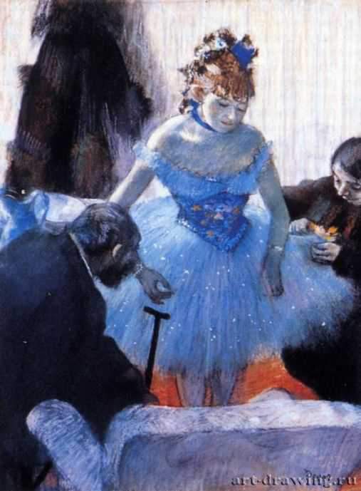 Раздевалка балерин, 1878 г. - Пастель. Частное собрание. Франция.