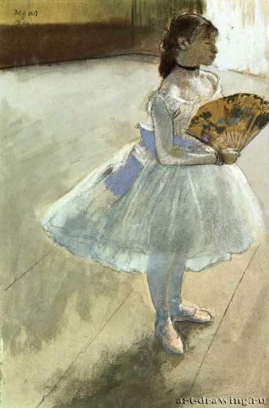 Балерина с веером, 1879 г. - Пастель. Частное собрание. Франция.