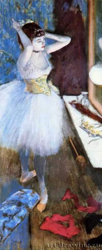 Балерина в раздевалке, 1879 г. - Пастель. Музей искусства Цинциннати. Соединенные штаты Америки. Франция.
