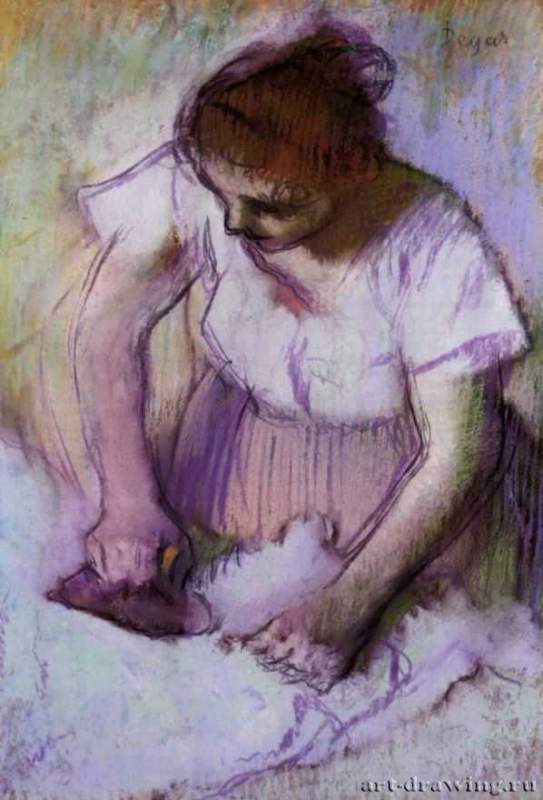 Гладильщица, 1882 - 1886 г. - Бумага, пастель. Частное собрание. Франция.