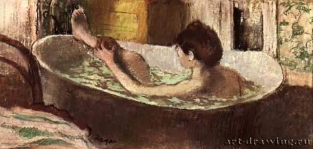 Женщина в ванной, моющая ноги, 1883 - 1884 г. - Пастель. Орсэ. Париж. Франция.