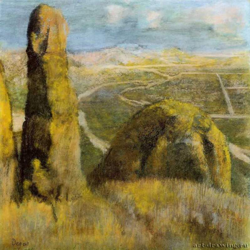 Пейзаж, 1890 - 1892 г. - Бумага, пастель. Музей Искусств. Хьюстон. Франция.