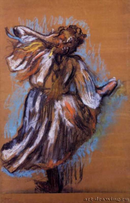 Русская балерина, 1895 г. - Бумага, уголь, пастель. Частное собрание. Франция.