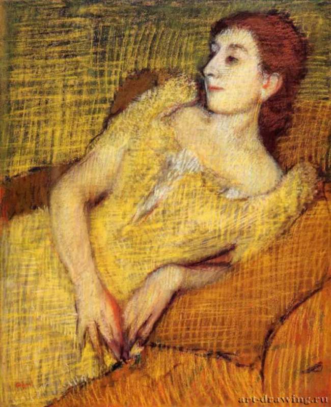 Сидящая женщина, 1895 г. - Бумага, пастель. Частное собрание. Франция.