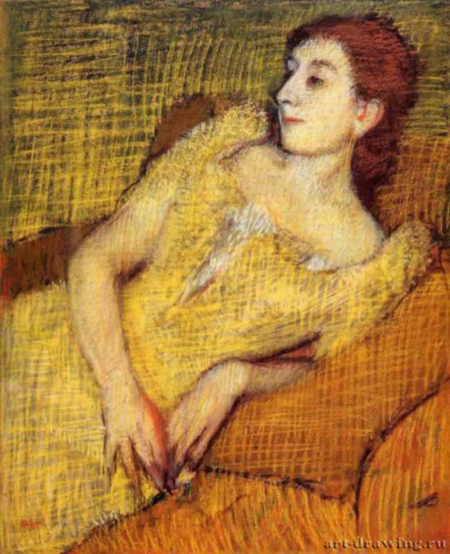Сидящая женщина, 1895 г. - Бумага, пастель. Частное собрание. Франция.