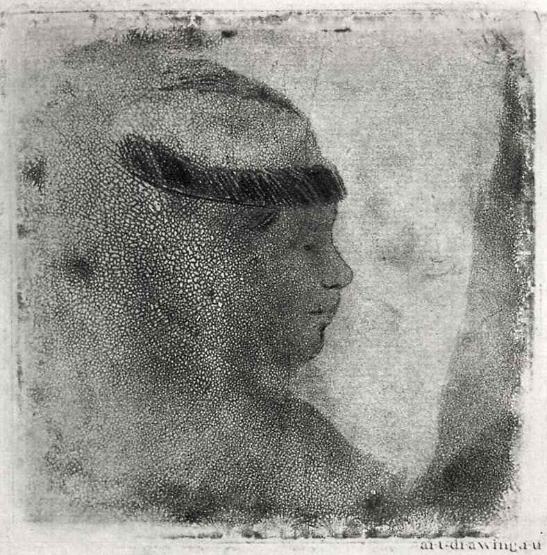 Голова женщины. 1878-1879 - 110 х 110 мм Акватинта Нью-Йорк. Музей Метрополитен, Отделение рисунка Франция