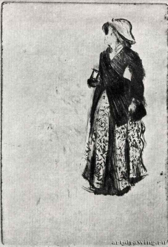 Актриса Эллен Андре, 1879 г. - Электрический карандаш; 114 х 79 мм. Копенгаген. Государственный художественный музей, Королевское собрание графики. Франция.