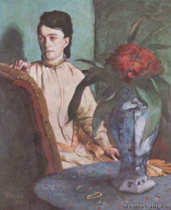 Сидящая женщина с вазой (Мадемуазель Э. Мюссон) - 187275 x 54 смХолст, маслоИмпрессионизмФранцияПариж. Музей Орсэ