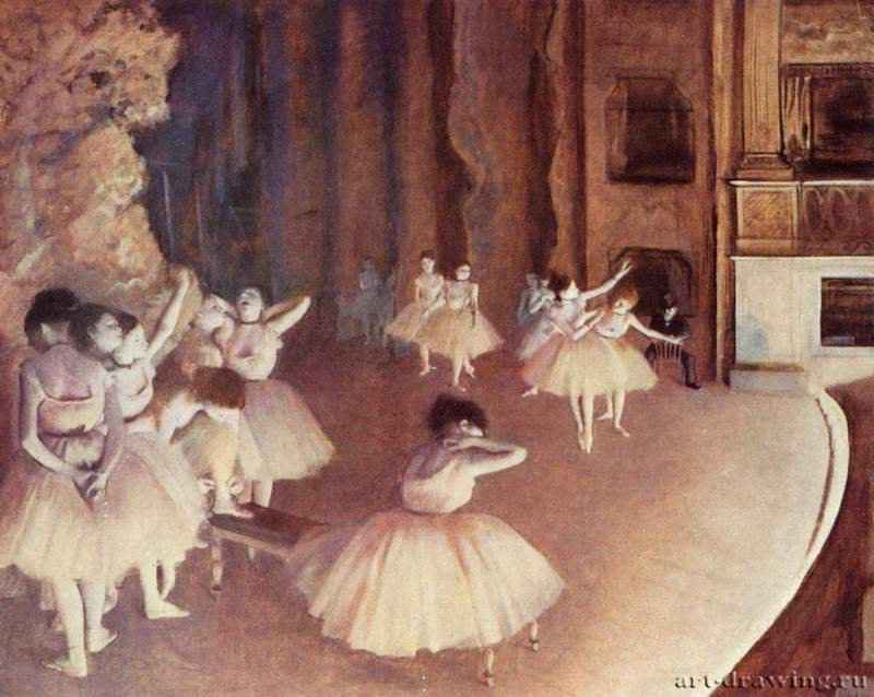 Генеральная репетиция балета на сцене - 1873-187466 x 82 смХолст, маслоИмпрессионизмФранцияПариж. Музей Орсэ