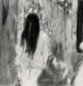 Обнаженная в комнате, фигура со спины. 1880 - 159 х 216 мм Монотипия, оттиск чёрным на китайской бумаге Лондон. Собрание галереи Лефевр Франция