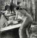 Туалет. 1882-1885 - 313 х 278 мм Монотипия, оттиск чёрным на белой бумаге Париж. Библиотека по искусству и археологии Парижского университета Франция