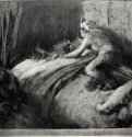 Сон. 1885 - 260 х 300 мм Монотипия, оттиск чёрным на белой бумаге Франция