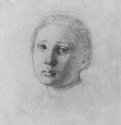 Портрет Маргариты де Га. 1854 - 293 x 238 мм Черный мел на покоричневевшей от времени бумаге для акварели Штутгарт. Государственная галерея, Собрание графики Франция