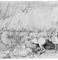 Этюд композиции с Учелло (Битва при Сан-Романо). 1859 - 245 x 392 мм Карандаш на бумаге Частное собрание Франция