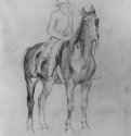 Всадник на спокойно стоящей лошади. 1861-1863 - 302 x 223 мм Черный мел на бумаге Роттердам. Музей Бойманса - ван Бёйнингена Франция