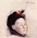 Портрет мадам Лиль. 1868-1872 - 219 х 258 мм. Карандаш, сангина и пастель, на коричневатой бумаге. Нью-Йорк. Музей Метрополитен, Отделение рисунка. Франция.