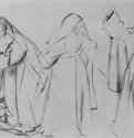 Три монахини. 1871-1872 - 280 x 450 мм Кисть сепией, на бумаге Лондон. Музей Виктории и Альберта Франция