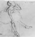 Отдыхающая маленькая балерина. 1878-1880 - 250 x 294 мм Уголь на желтоватой бумаге Миннеаполис (штат Миннесота). Институт искусств Франция