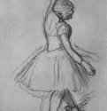 Балерина с поднятой рукой. 1885 - 310 x 220 мм Красный мел на бумаге Нью-Йорк. Собрание Хан Франция