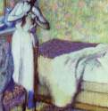 Молодая девушка, заплетающая волосы, 1894 г. - Бумага, пастель. Частное собрание. Франция.