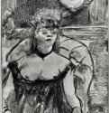 Проститутка в кресле. 1876-1885 - 158 х 114 мм Монотипия, оттиск чёрным на белой бумаге Франция
