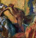 После ванны, 1895 - 1898 г. - Бумага, древесный уголь, пастель. Национальная галерея искусств, собрание Филипса. Вашингтон. Франция.